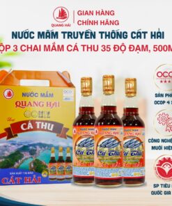 [OCOP] Nước Mắm Truyền Thống Cát Hải - Quang Hải, loại Cốt Cá Thu 35ºN, chai 500ml