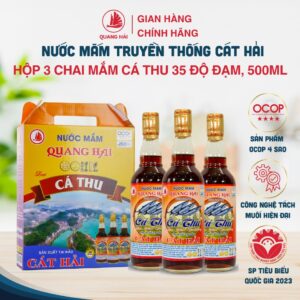 [OCOP] Nước Mắm Truyền Thống Cát Hải – Quang Hải, loại Cốt Cá Thu 35ºN, chai 500ml