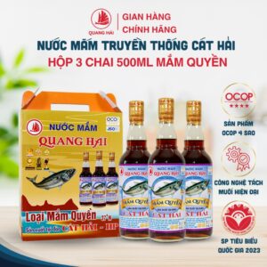 [ OCOP] Nước Mắm Truyền Thống Cát Hải –  Quang Hải, loại Nước Mắm Quyền 37ºN, chai 500ml