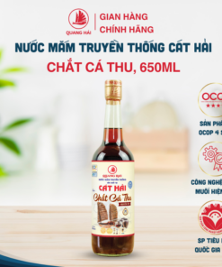 [OCOP 5 SAO QUỐC GIA] Nước Mắm Chắt Cá Thu Cát Hải - Quang Hải Cao Cấp (35 Độ Đạm) - Chai Thủy Tinh 650ml