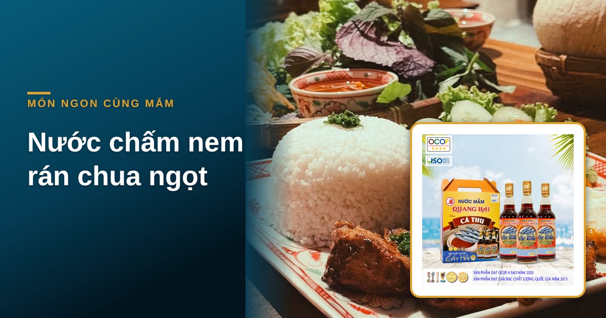 Nem rán chấm nước mắm chua ngọt: pha bát nước chấm vàng óng