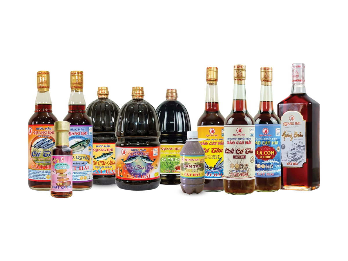 Các dòng sản phẩm nước mắm Cát Hải Quang Hải