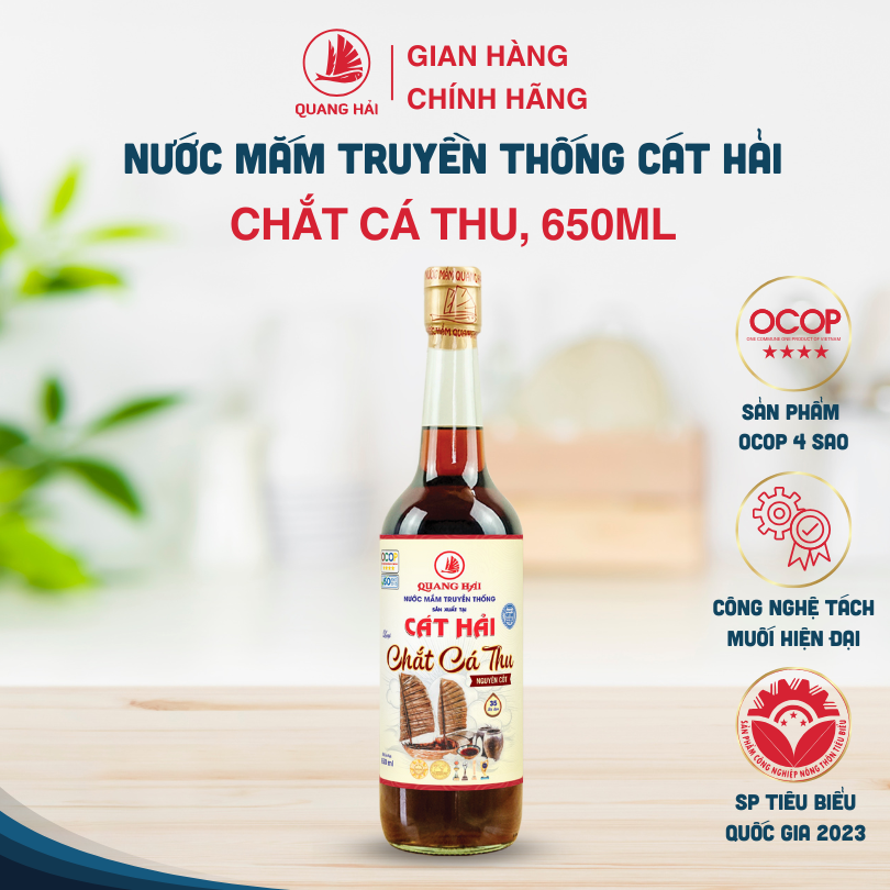 Chai nước mắm Chắt Cá Thu 35ºN Quang Hải