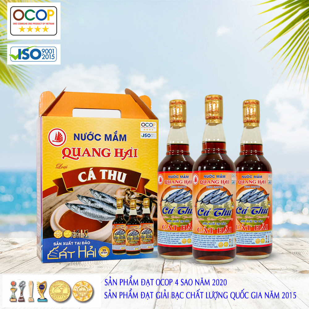 Chai nước mắm Cốt Cá Thu 35ºN Quang Hải