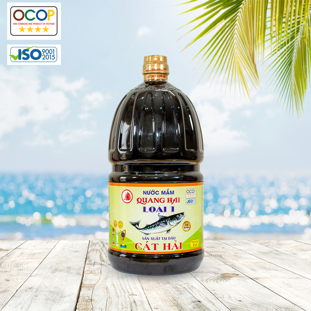 Chai nước mắm Loại 1 Nhãn Xanh Quang Hải